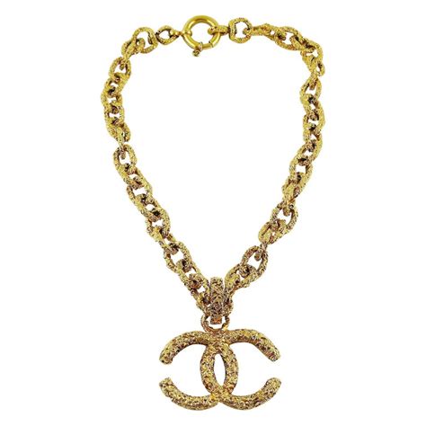 chunky gold chanel necklace|authentic chanel necklace for sale.